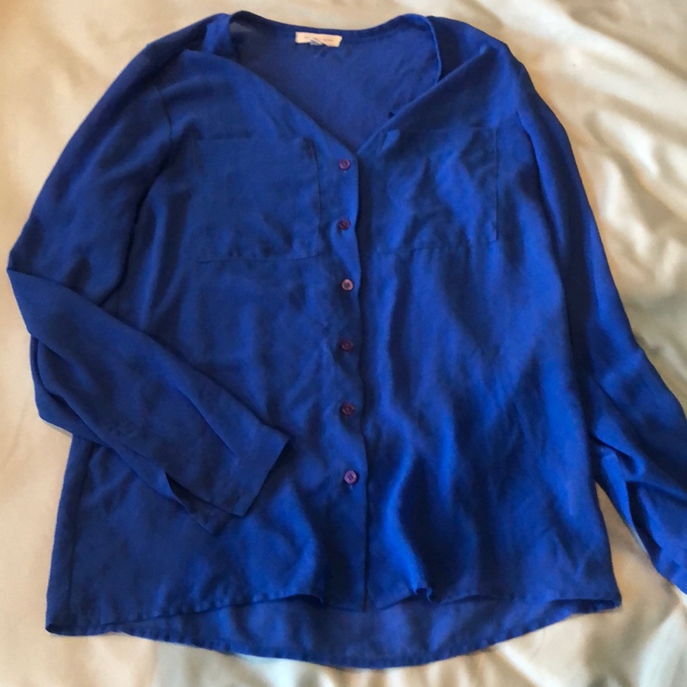 Blue sheer button up